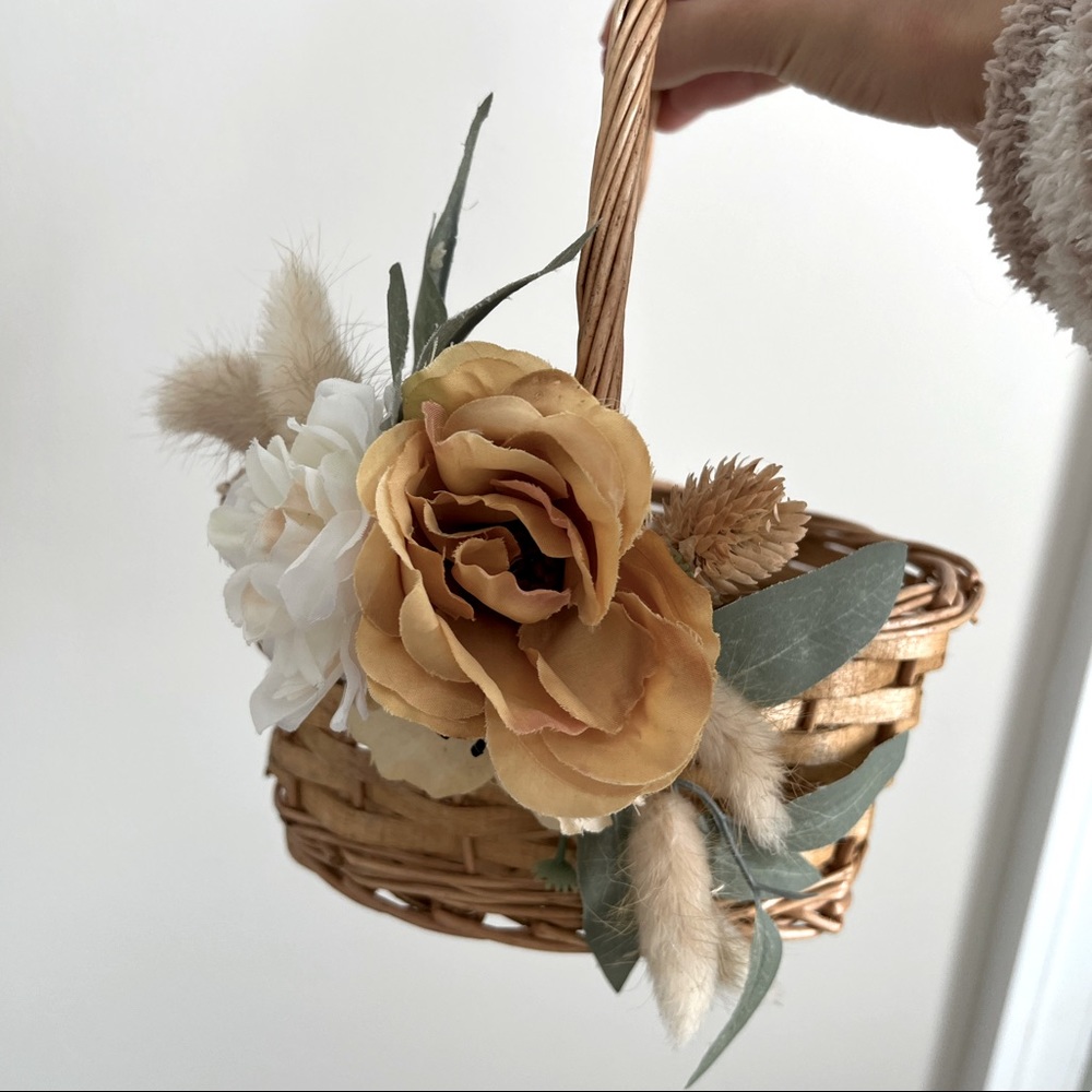 Handmade Boho Flower Girl Basket